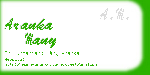 aranka many business card