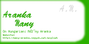 aranka many business card